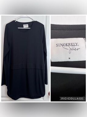 Sincerely Jules Black Long Sleeve Tunic size M